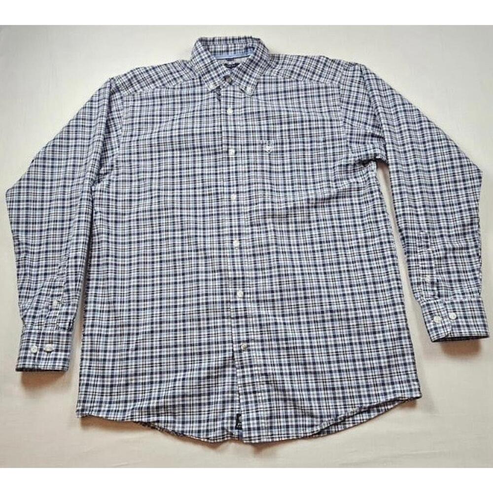 Ariat Pro Series Men’s‎ Size Medium Plaid Button Down Shirt Long Sleeve Logo Hit